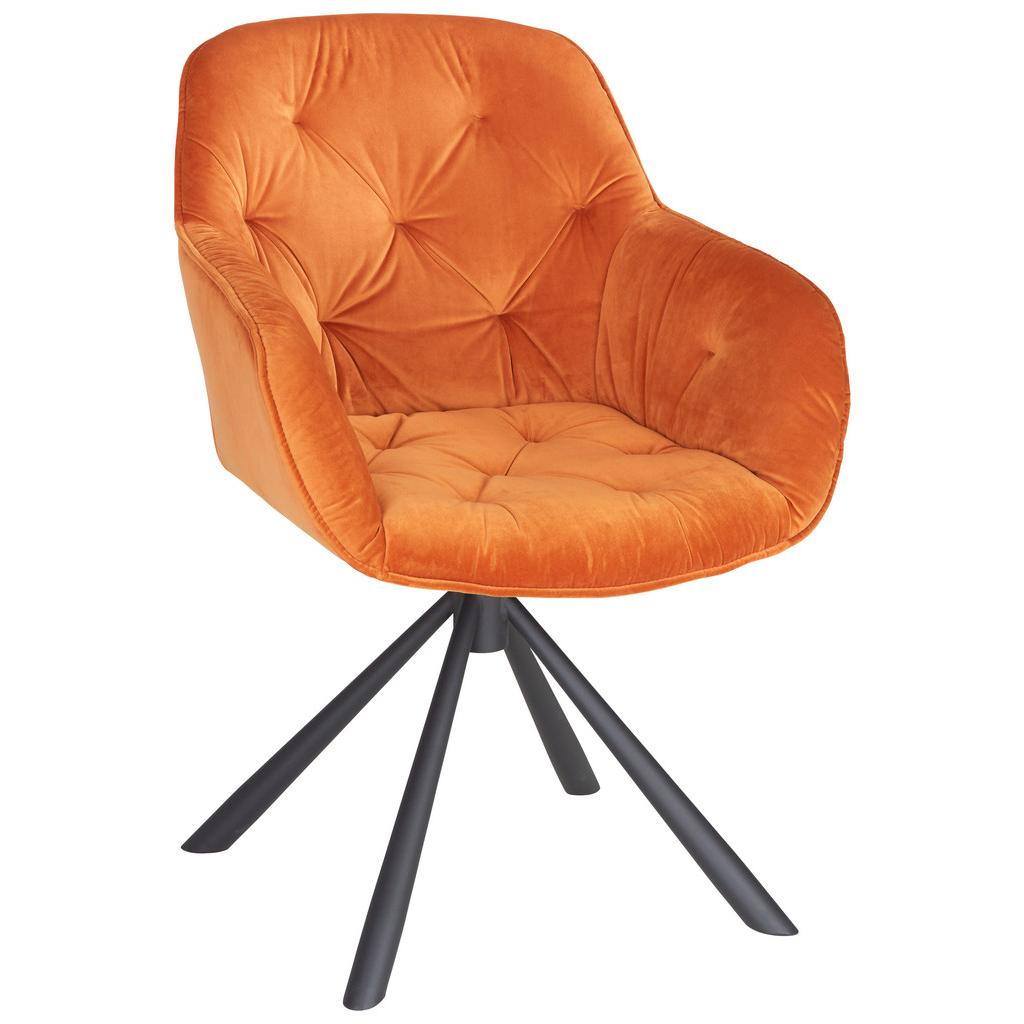 Image of Armlehnstuhl aus Samt in Orange