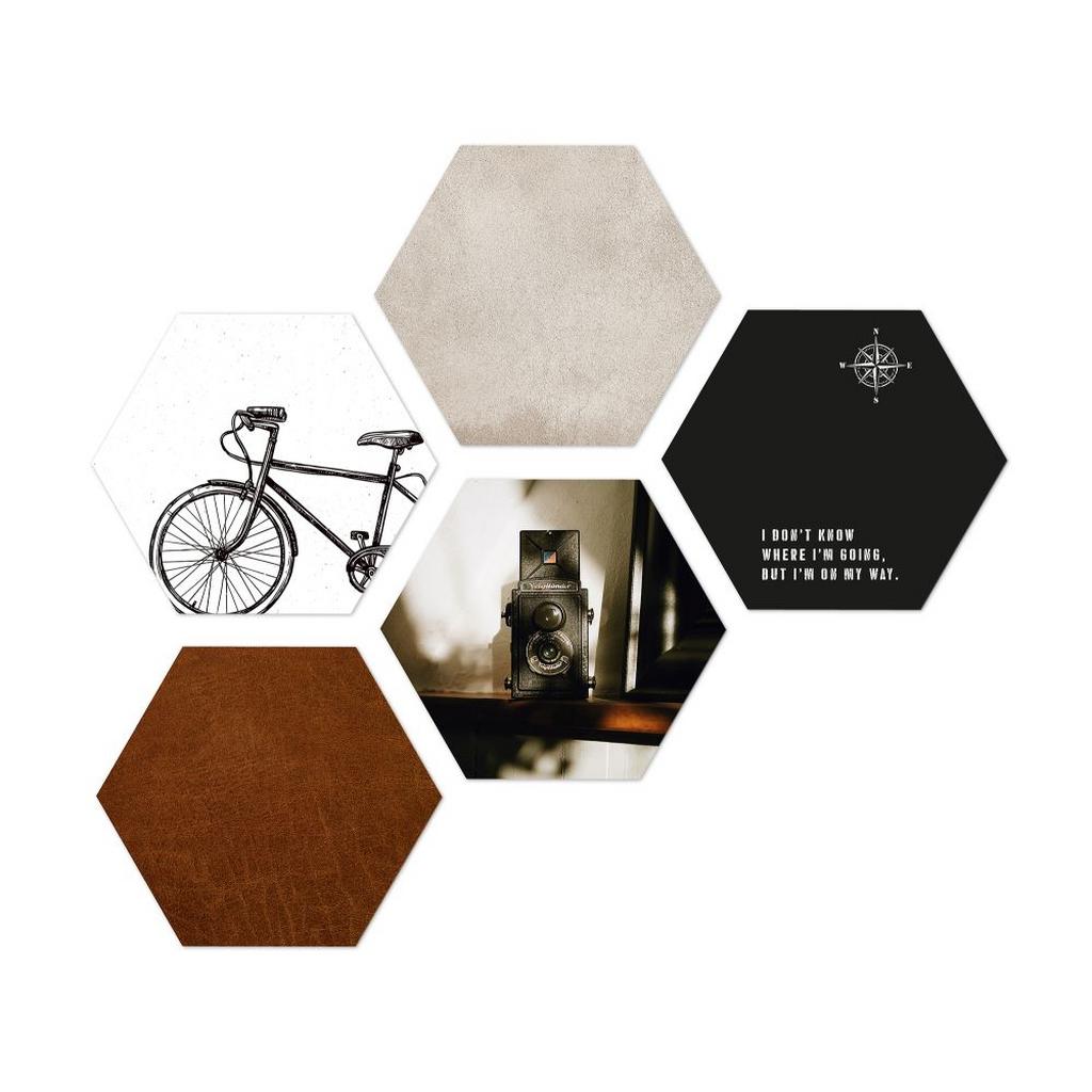Image of Bild Hexagon, 5er Set